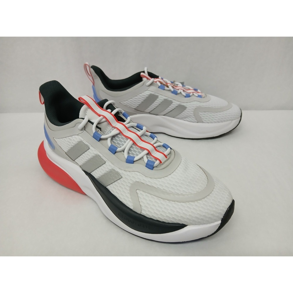 Adidas Men's Alphabounce + Running Shoes HP6139 White Silver Blue Fusion Sz 8